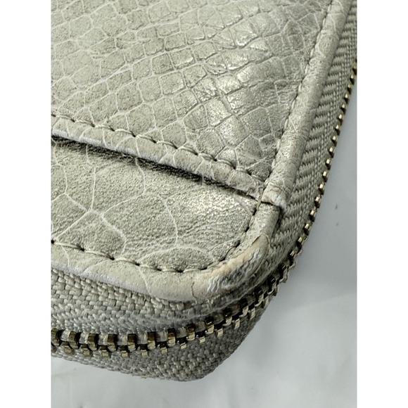 Enzo Angolini Zip Around Wristlet Wallet Gold Silver Grey Textured - Picture 15 of 16